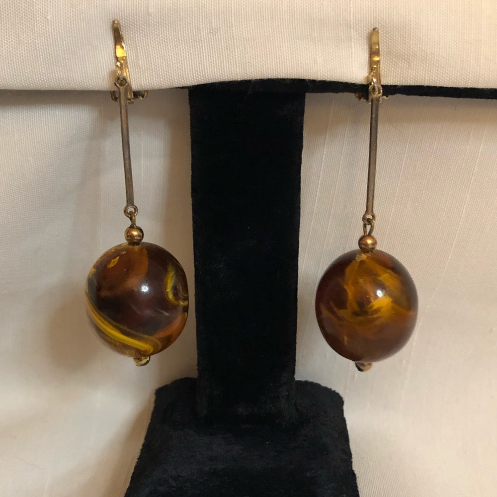 Bakelite 1960s Space-dye Earrings